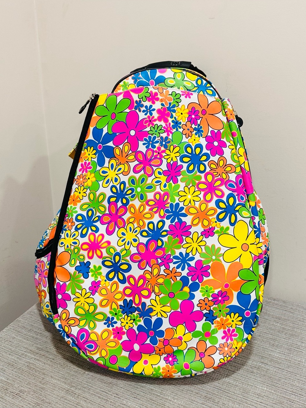 Jetpac Life Is Tennis Backpack Sling Bag 70s Neon Flower Power Lynne Tauchen